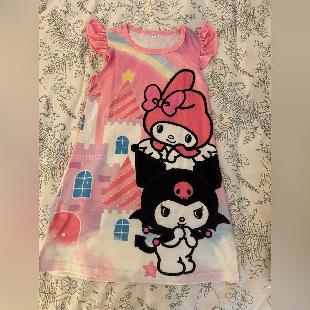 Charming Pink Castle Kids Nightgown